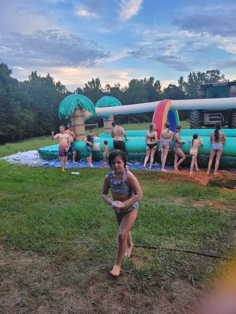 Birthday party with our 25 foot water slide!